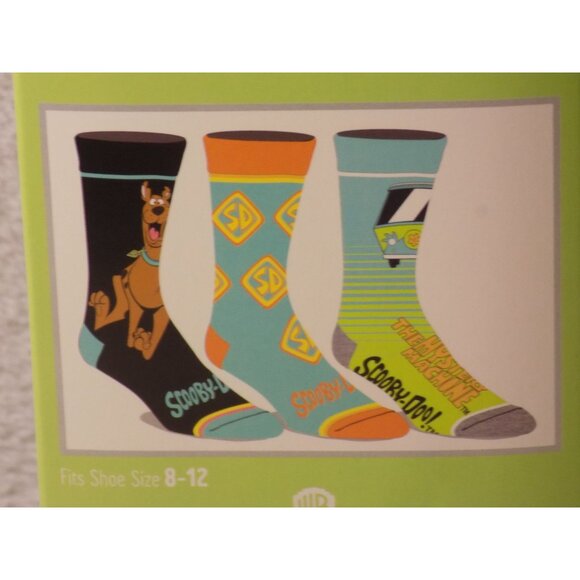 Scooby Doo Crew Socks 3 Pair Pack Men's Shoe Size 8 to 12 (Cartoon) - Picture 4 of 4